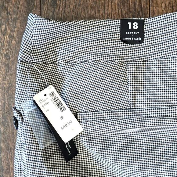 NWT Reitmans 18 Black and White Houndstooth Boot Cut Pull On Stretch aSlacks - Picture 9 of 9